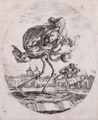 Death Carrying off an Infant by Stefano Della Bella, 1645-1651 — digital art print download
