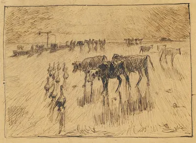 Med solen i øjnene Hollænderbrønden på Saltholmen, sen eftermiddag by Теодор Филипсен, 1886 — digital art print download