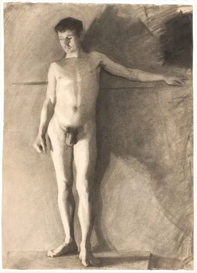 Stående mandlig model by Vilhelm Hammershøi — digital art print download