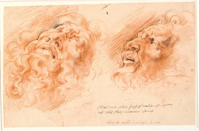 To studier af Laokoons hoved; det ene set en face, nedefra, det andet set i profil by Willem Panneels — digital art print…