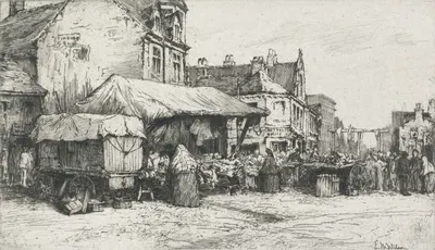 The Market, Ossett by Edgar M. Wilson — digital art print download
