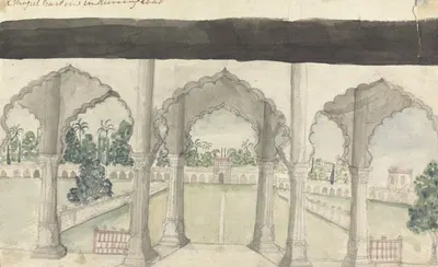 A Mogul Garden in Aurangabad by Гангарама Чинтаман Тамбат — digital art print download