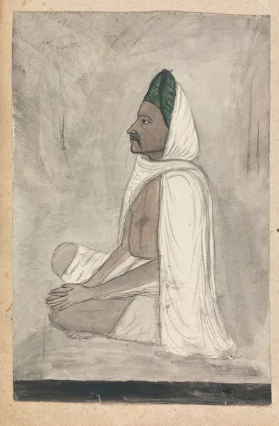 Devotee in a Green Turban by Гангарама Чинтаман Тамбат — digital art print download