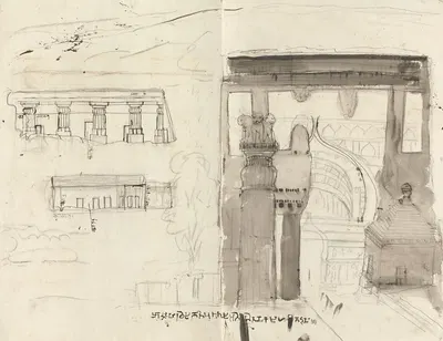 Exterior View of the Temple at Ekvera (Karle) by Гангарама Чинтаман Тамбат — digital art print download