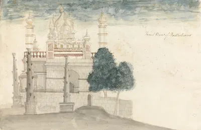 Front View of Bhuleshwar Temple by Гангарама Чинтаман Тамбат — digital art print download