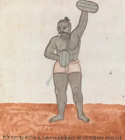 Jeytie Lifting Weights by Гангарама Чинтаман Тамбат — digital art print download