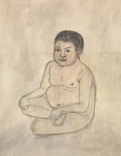 Naked Child by Гангарама Чинтаман Тамбат — digital art print download