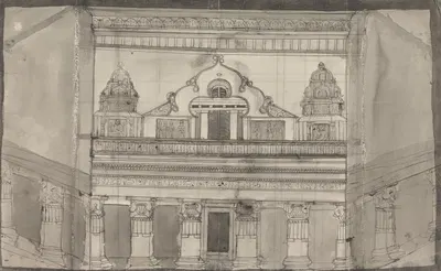 Outside View of Biskurma ka Joompree (Vishvakarma) by Гангарама Чинтаман Тамбат, 1793 — digital art print download