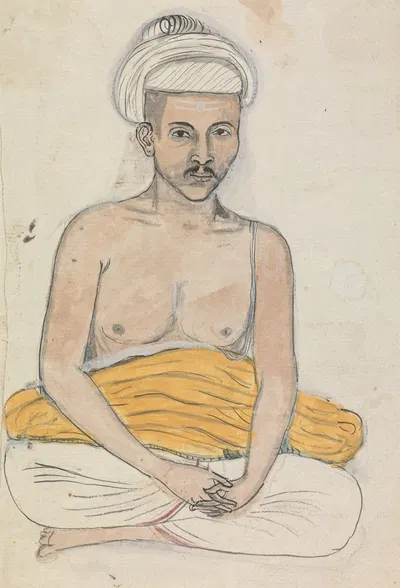 Self-portrait of Gangaram as a Devotee by Гангарама Чинтаман Тамбат — digital art print download
