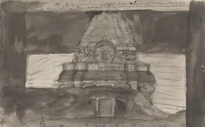 View of a Rock-Carved Temple, Ellora by Гангарама Чинтаман Тамбат, 1793 — digital art print download