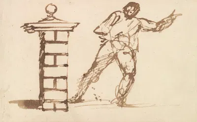 Man Haranguing a Gatepost by Джордж Уокер — digital art print download