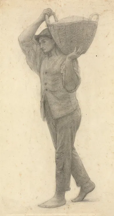 Man Carrying Basket of Earh by James Havard Thomas — digital art print download