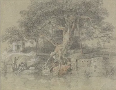 A Dying Hindu Brought to the River Ganges by Johan Joseph Zoffany, 1788 — digital art print download