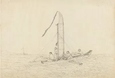 A Sailing Canoe of Otaheite by Джон Уэббер, 1792 — digital art print download