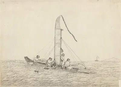 A Sailing Canoe of Otaheite by Джон Уэббер, 1792 — digital art print download