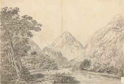 View in Oheitepeha Bay, Otaheite by Джон Уэббер, 1791 — digital art print download