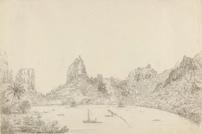 View of the Harbour of Taloo in the Island of Eimeo by Джон Уэббер, 1789 — digital art print download