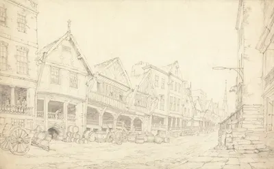 Watergate Street, Chester by Джон Уэббер, 1807 — digital art print download