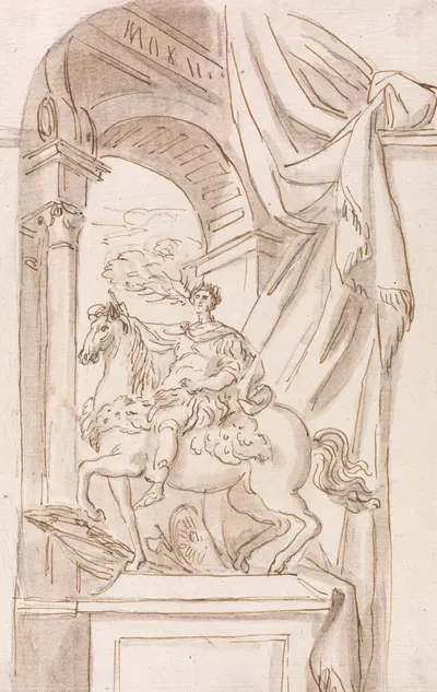 A Study of Agostino Cornacchini's Statue of Charlemagne, St. Peter's Basilica, Rome by Joseph Wilton — digital art print…