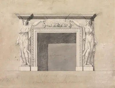 Design for a Chimneypiece by Joseph Wilton — digital art print download