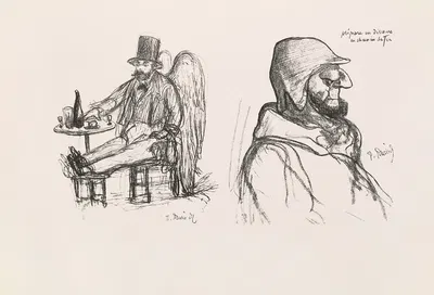 Les caricatures de Puvis de Chavannes Pl.14 by Пьер Пюви де Шаванн, 1906 — digital art print download