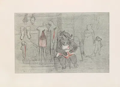 Les caricatures de Puvis de Chavannes Pl.35 by Пьер Пюви де Шаванн, 1906 — digital art print download