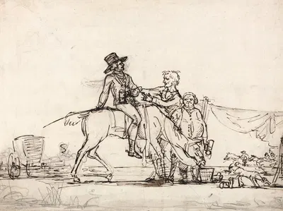 A Horseman and Other Figures at a Race-Course by Рафаэль Ламар Уэст — digital art print download