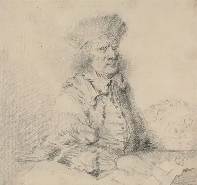 Rembrandt in a fur hat by Томас Уорлидж — digital art print download