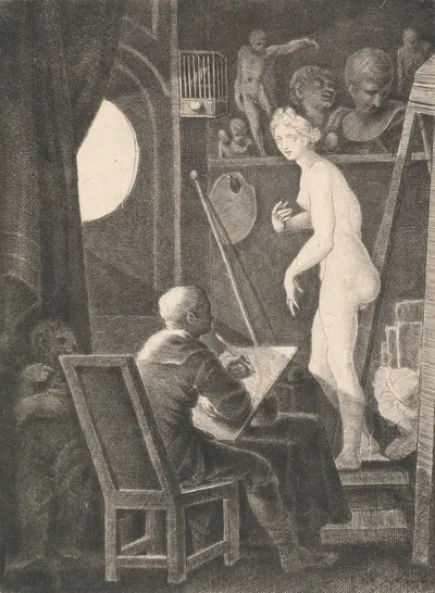 The Painter's Study by Thomas Worlidge — digital art print download