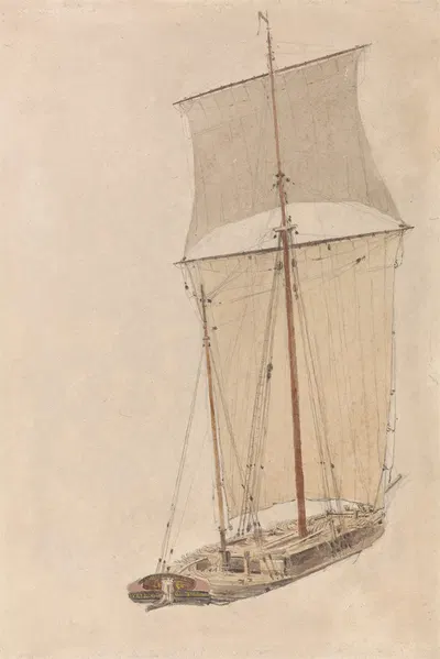 The 'Friend' Sailing Vessel at Upton-on-Severn by William Turner of Oxford — digital art print download