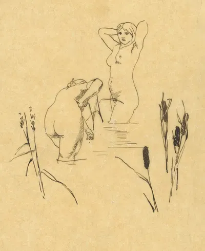 Kúpajúce sa ženy by Ákos Aranyossy, 1888–1893 — digital art print download