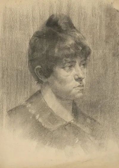 Podobizeň zamyslenej ženy by Ákos Aranyossy, 1890–1895 — digital art print download