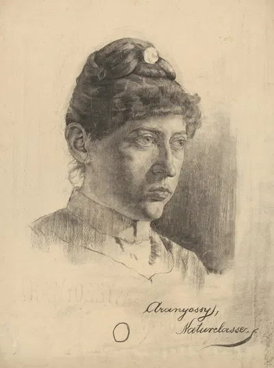 Podobizeň ženy s vyčesanými vlasmi by Ákos Aranyossy, 1888–1893 — digital art print download