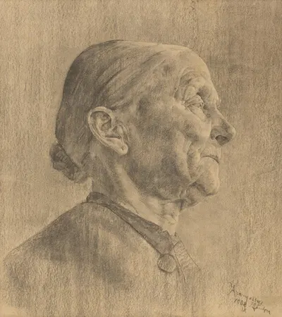 Štúdia hlavy starenky by Ákos Aranyossy, 1888 — digital art print download