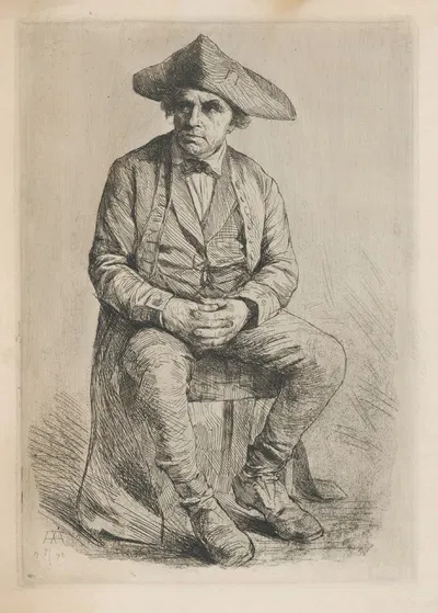 Štúdia sediaceho muža by Ákos Aranyossy, 1892 — digital art print download