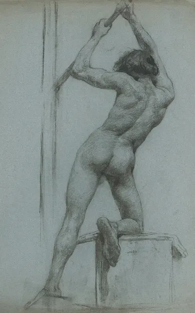 Štúdia stojaceho ženského aktu by Акаш Араниоши, 1888–1893 — digital art print download