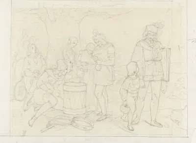 Muzikanten bij een boom by Александр Хуго Баккер Корфф, 1834 - 1882 — digital art print download