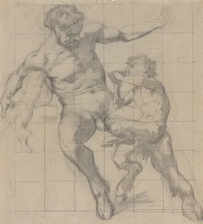 Study of Two Satyrs by Александр Фальгюер — digital art print download