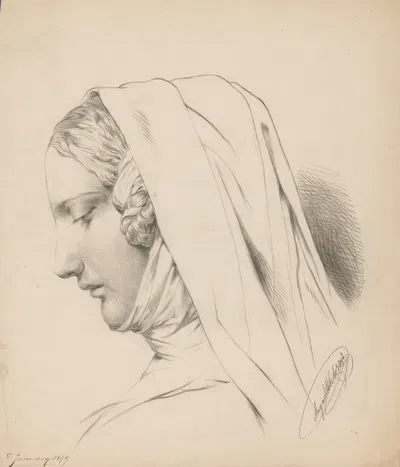 Mannenkop by Огюст Аллебе, 1848 — digital art print download