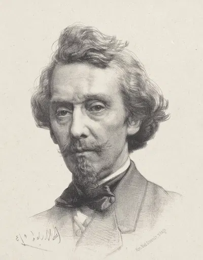 Portret van kunstenaar Petrus Franciscus Greive by Огюст Аллебе, 1873 — digital art print download