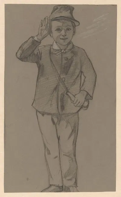 Salueerend jongetje by Огюст Аллебе, 1848 - 1927 — digital art print download