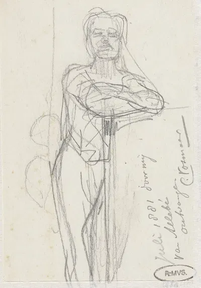 Staande figuur, de armen over elkaar by Огюст Аллебе, 1848 - 1927 — digital art print download
