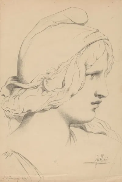 Vrouwenkop by Огюст Аллебе, 1848 — digital art print download