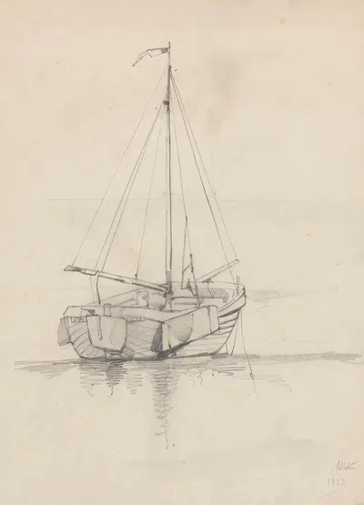 Zeilschip by Огюст Аллебе, 1852 — digital art print download