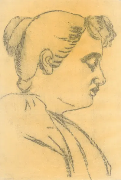 Woman's Head in Profile by Cyril Kutlík, 1890 — digital art print download
