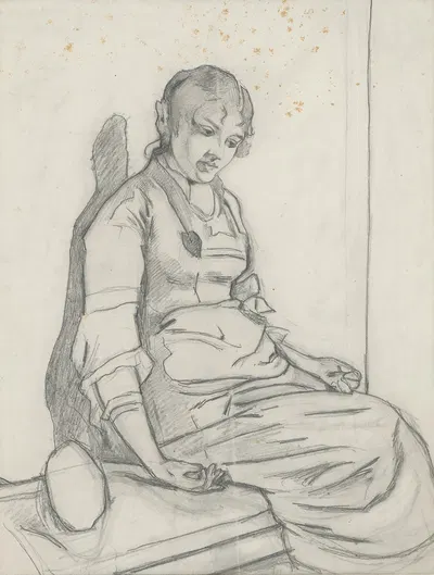Seated Woman by Dominik Skutecký, 1880 — digital art print download