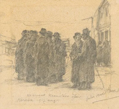 After the Retreat of the Russian Army (Group of Halič Jews) by Элемир Халяш-Градила, 1917 — digital art print download