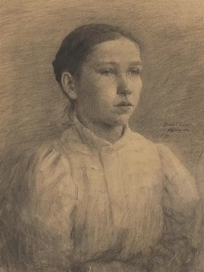 Portrét dievčaťa by Элемир Халяш-Градила, 1898 — digital art print download