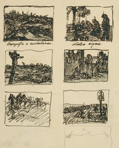Six Drawings from War by Элемир Халяш-Градила, 1914–1918 — digital art print download