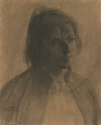 Štúdia hlavy cigánky by Элемир Халяш-Градила, 1899 — digital art print download
